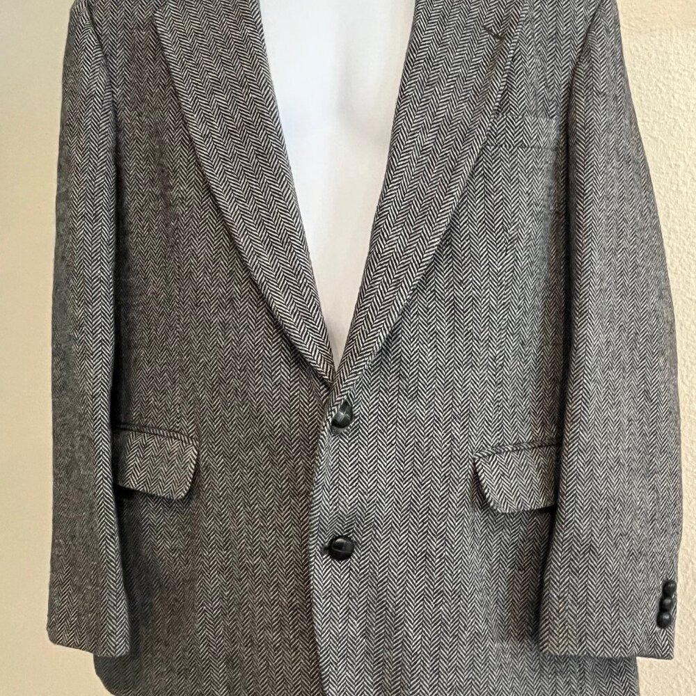 MENS BLAZER WOOL VINTAGE Size 44 JACKET COAT 80S